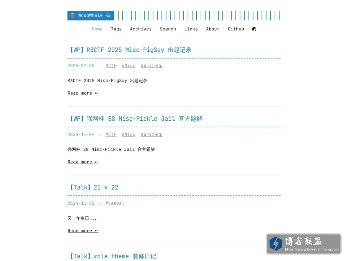 WoodWhale's Blog 的网站快照
