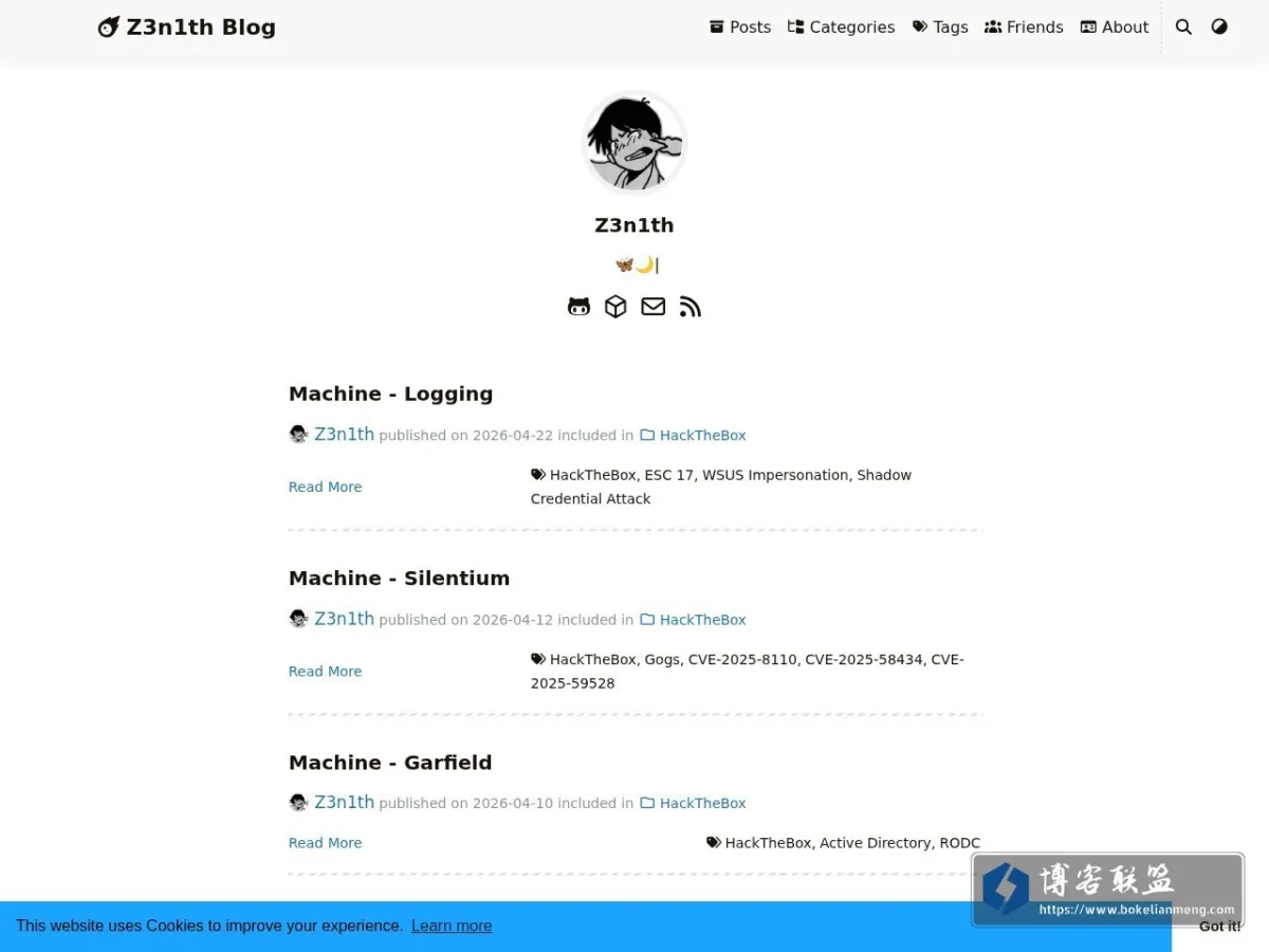 Z3n1th Blog 的网站快照